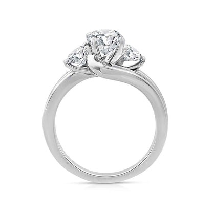 Above Love Star 1-5/8 ct. tw. Lab-Grown Round Brilliant 3-Stone Diamond Engagement Ring in 18K White Gold close-up detail