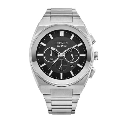 Citizen Men's Axiom Eco-Drive Stainless Steel Watch with Black Dial