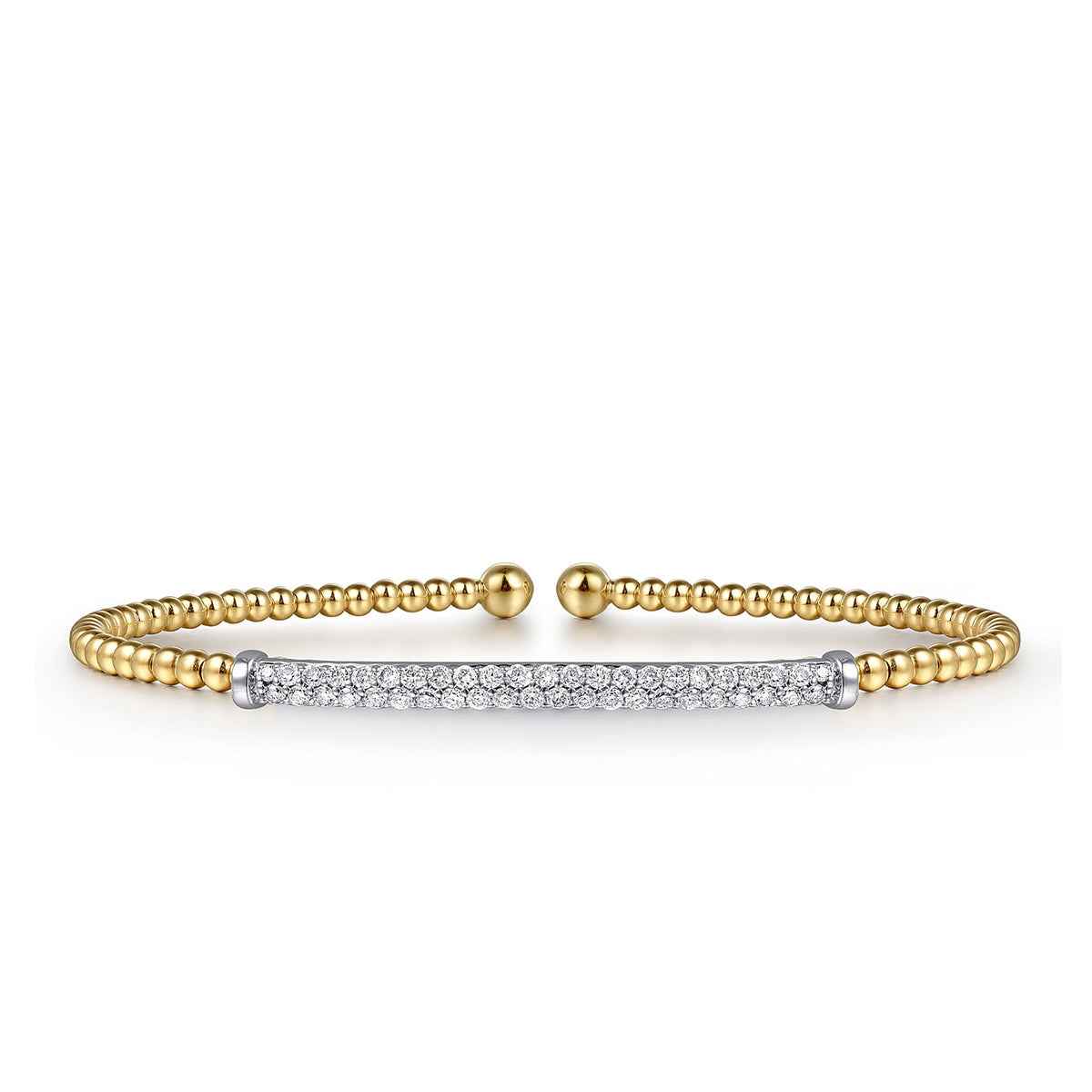 Gabriel & Co. 1/3 ct. tw. Diamond Bujukan Cuff Bracelet in 14K Yellow Gold