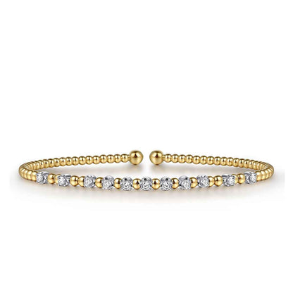 Gabirel & Co. 3/8 ct. tw. Diamond Bujukan Cuff Bracelet in 14K Yellow Gold