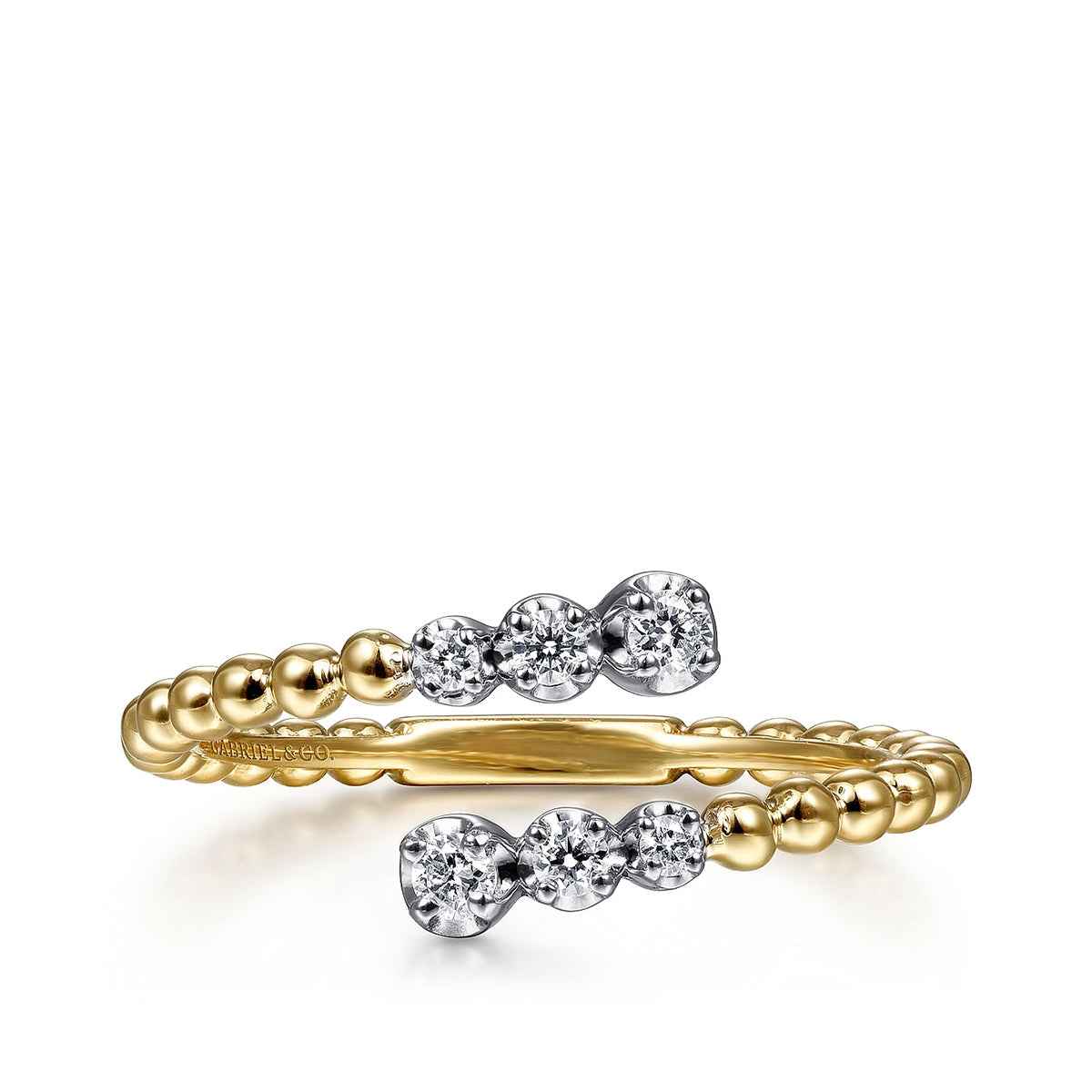 Gabriel & Co. 1/8 ct. tw. Diamond Bujukan Bypass Ring in 14K Yellow Gold