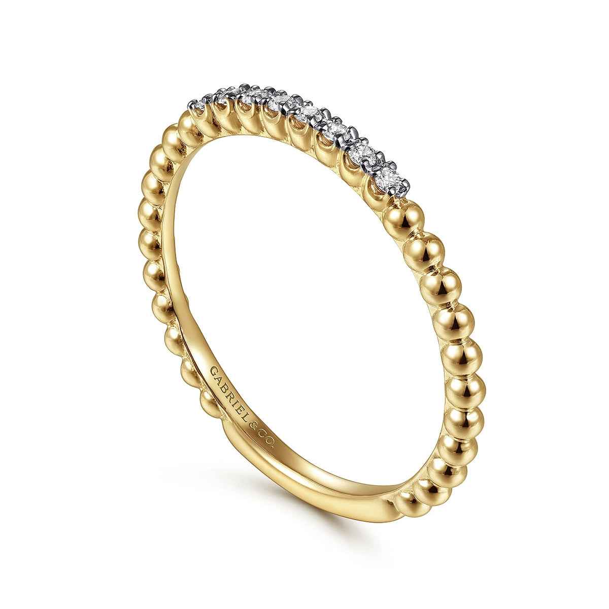 Gabriel & Co. Diamond Accent Bujukan Ring in 14K Yellow Gold front view