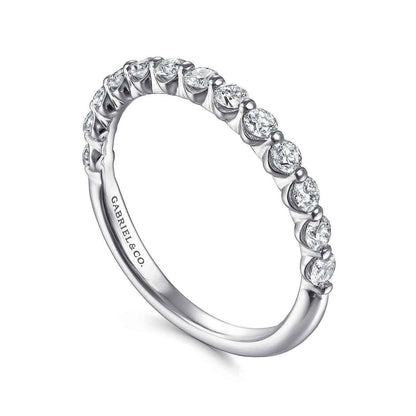 Gabriel & Co. 1/2 ct. tw. Diamond Prong Ring in 14K White Gold front view