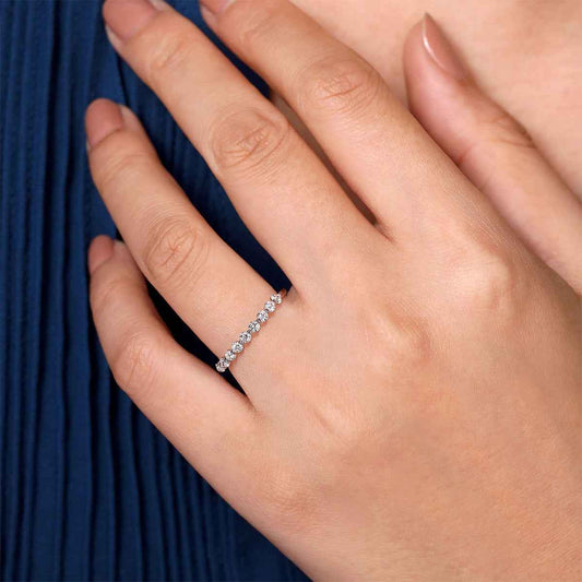 Gabriel & Co. 1/2 ct. tw. Diamond Prong Ring in 14K White Gold close-up detail
