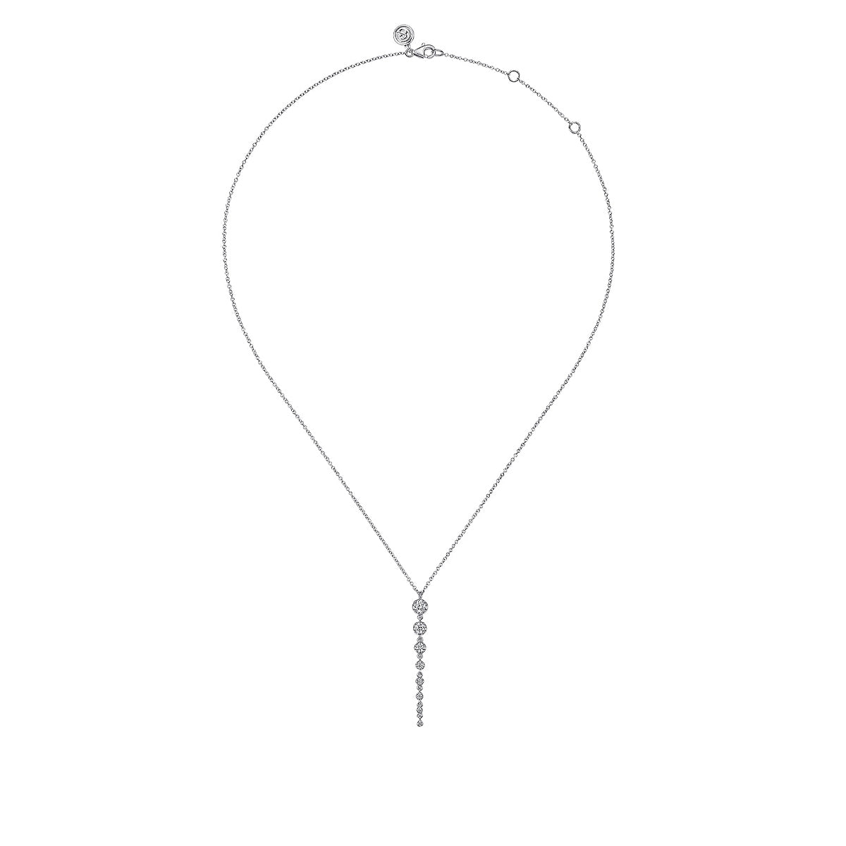 Gabriel & Co. 1/2 ct. tw. Diamond Vertical Bar Pendant in 14K White Gold front view