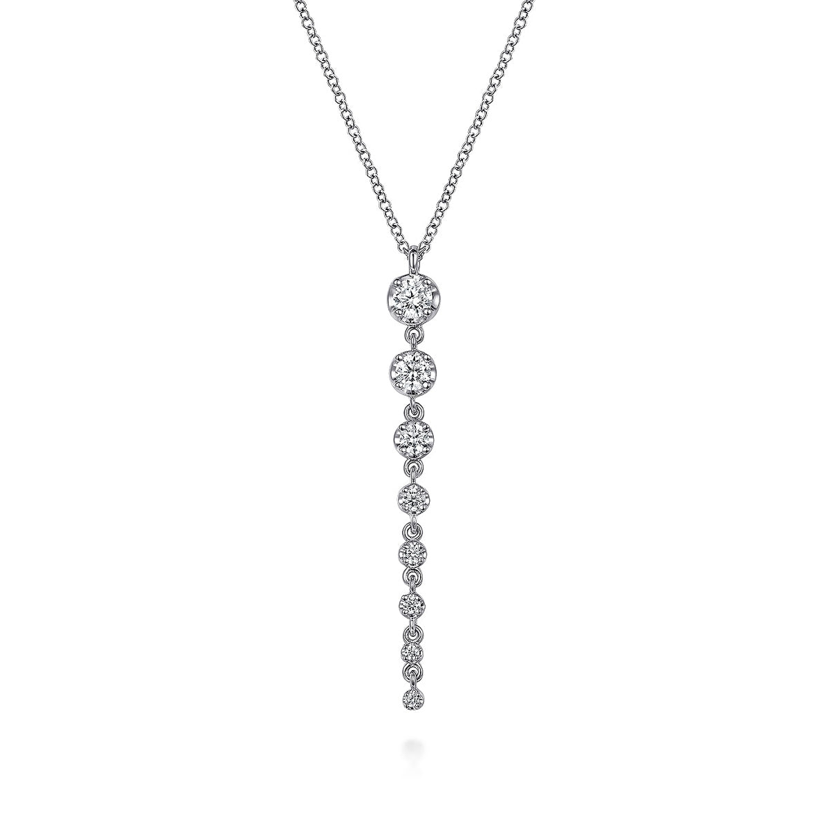 Gabriel & Co. 1/2 ct. tw. Diamond Vertical Bar Pendant in 14K White Gold