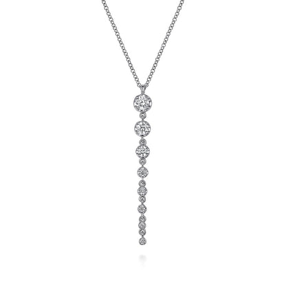 Gabriel & Co. 1/2 ct. tw. Diamond Vertical Bar Pendant in 14K White Gold