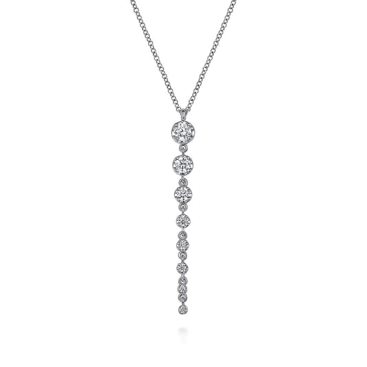 Gabriel & Co. 1/2 ct. tw. Diamond Vertical Bar Pendant in 14K White Gold