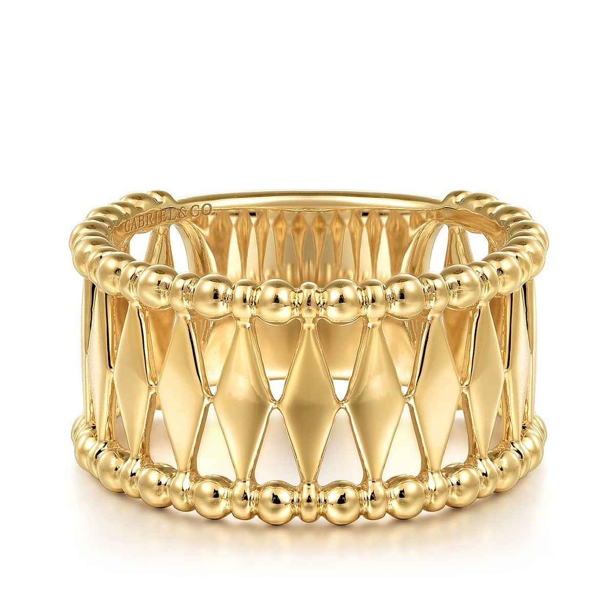 Gabriel & Co. Bujukan Wide Ring in 14K Yellow Gold
