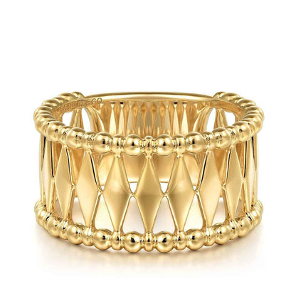 Gabriel & Co. Bujukan Wide Ring in 14K Yellow Gold