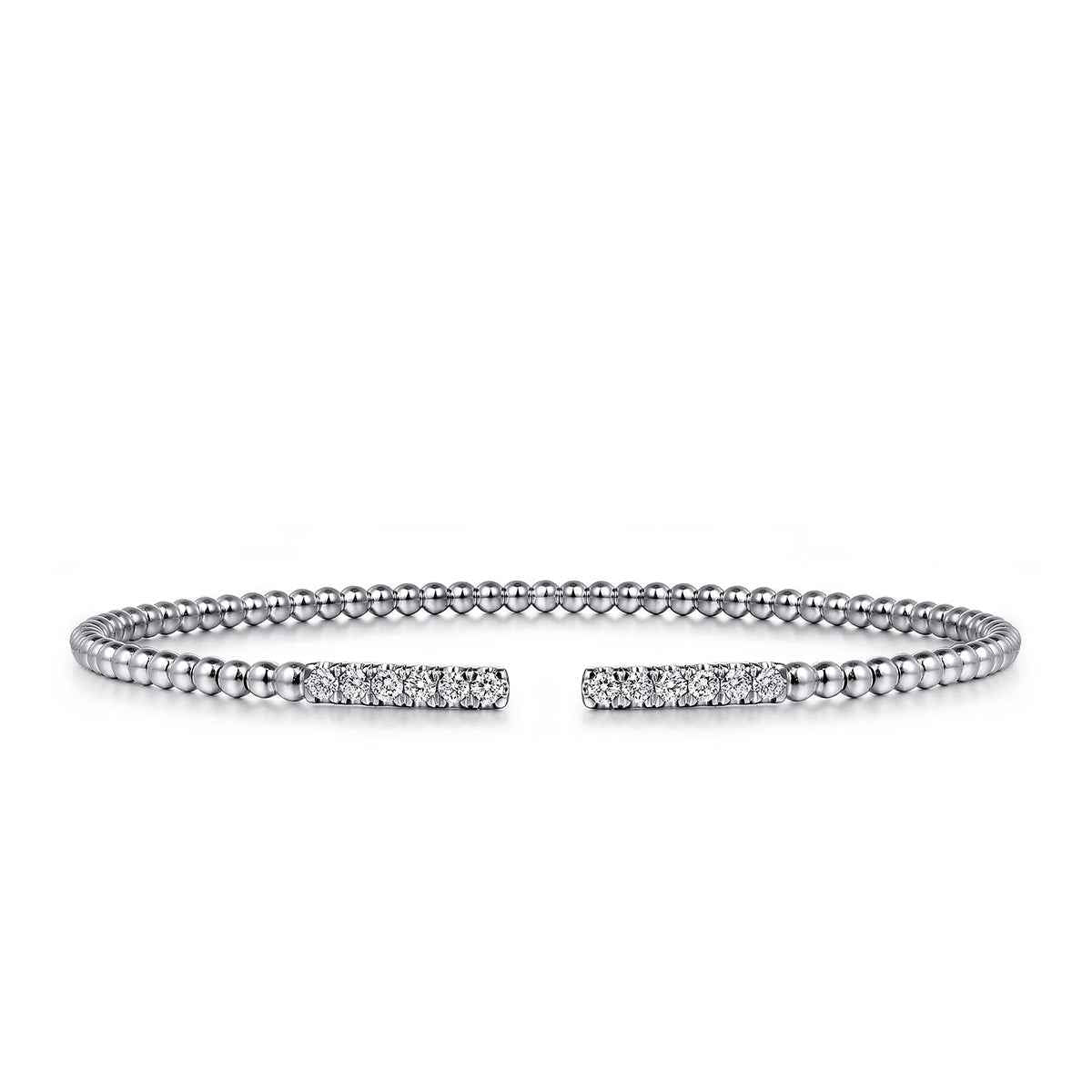 Gabriel & Co. 1/3 ct. tw. Diamond Bujukan Cuff Bracelet in 14K White Gold