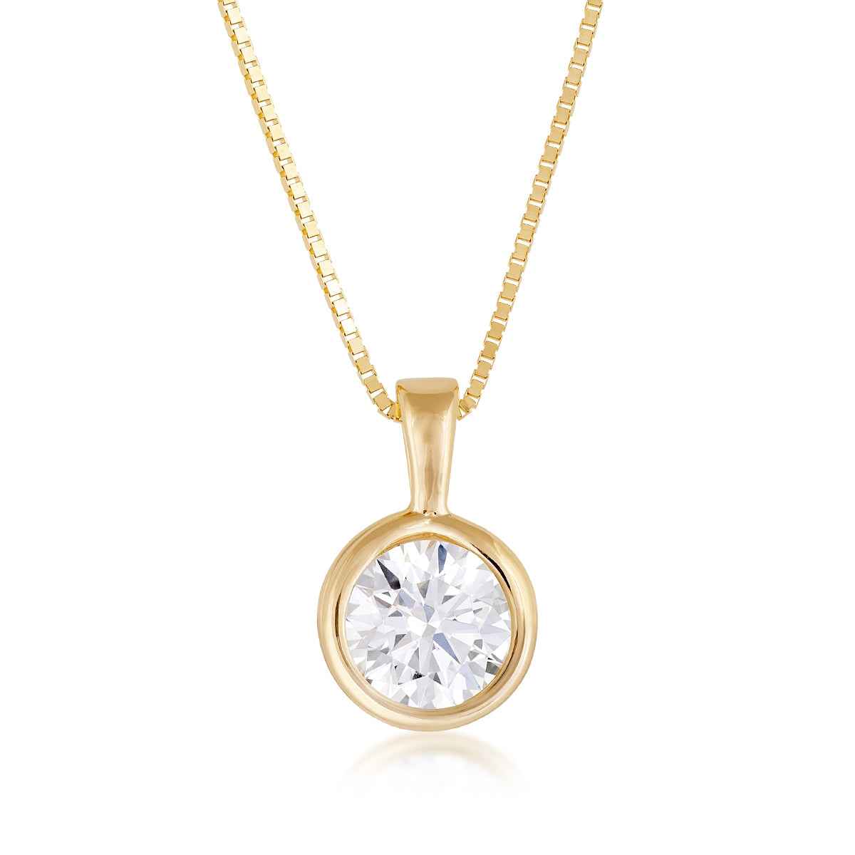 Sirena USA 1-1/2 ct. tw. Lab-Grown Round Diamond Solitaire Pendant inn 14K Yellow Gold