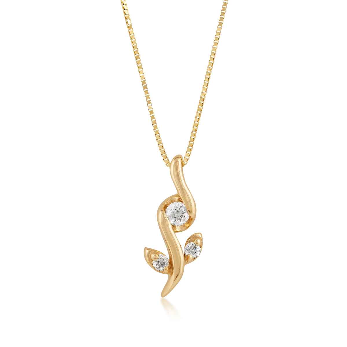 Sirena 1/10 ct. tw. Diamond Flower Pendant in 10K Yellow Gold