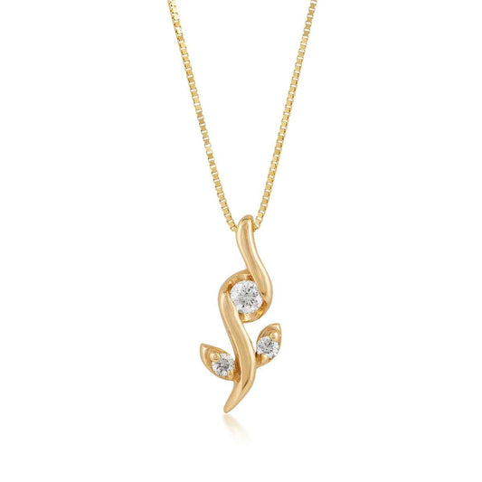 Sirena 1/10 ct. tw. Diamond Flower Pendant in 10K Yellow Gold