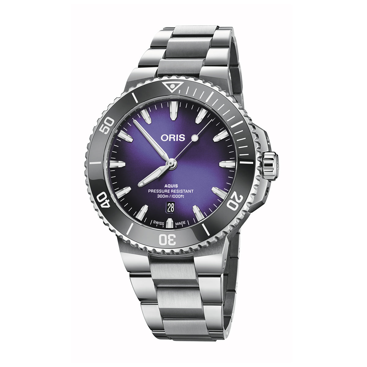 aquis purple dial automatic oris watch