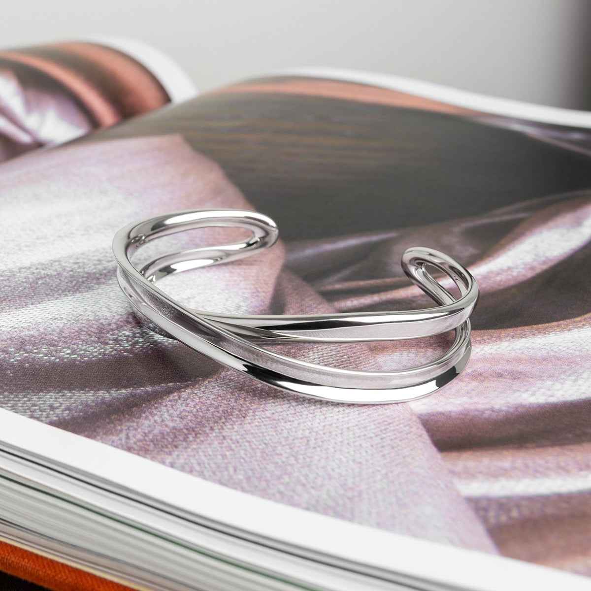 Kit Heath Serenity Crossover Cuff Bracelet in Sterling Silver front view