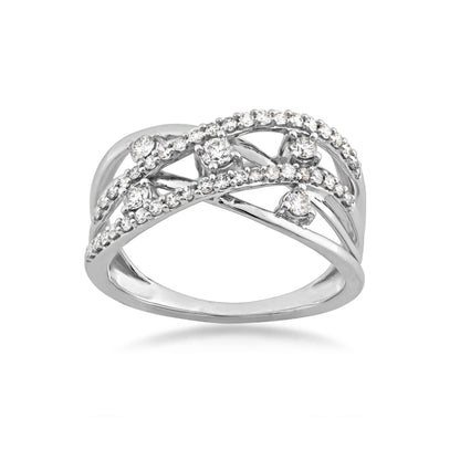 1/2 ct. tw. Round Brilliant Diamond Orbit Fashion Ring in 10K White Gold