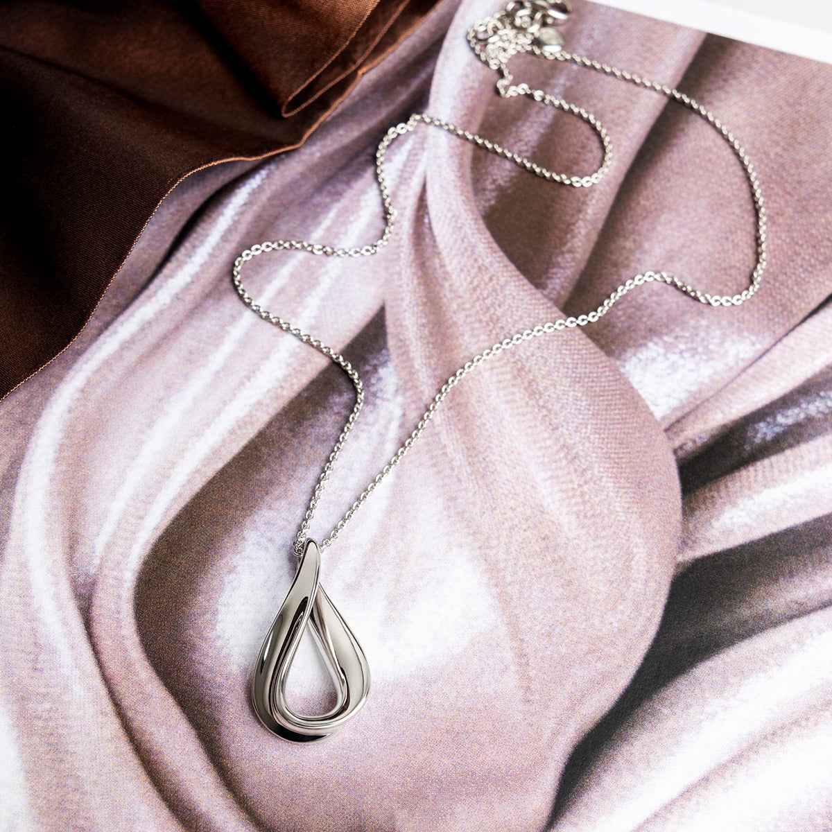 Kit Heath Large Serenity Loop Pendant in Sterling Silver front view