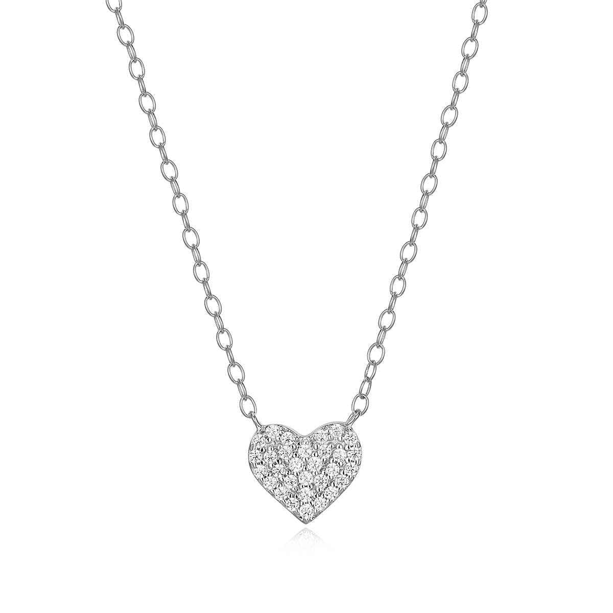 M by Monte Luna 1/10 ct. tw. Lab-Grown Diamond Pave Heart Necklace in Sterling Silver