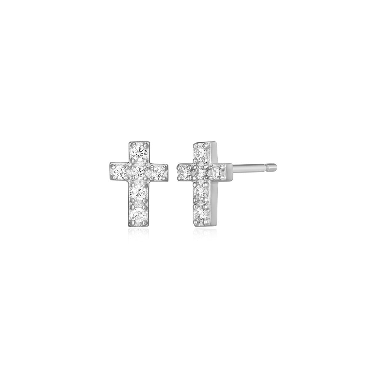 M by Monte Luna 1/10 ct. tw. Lab-Grown Diamond Cross Earrings in Sterling Silver