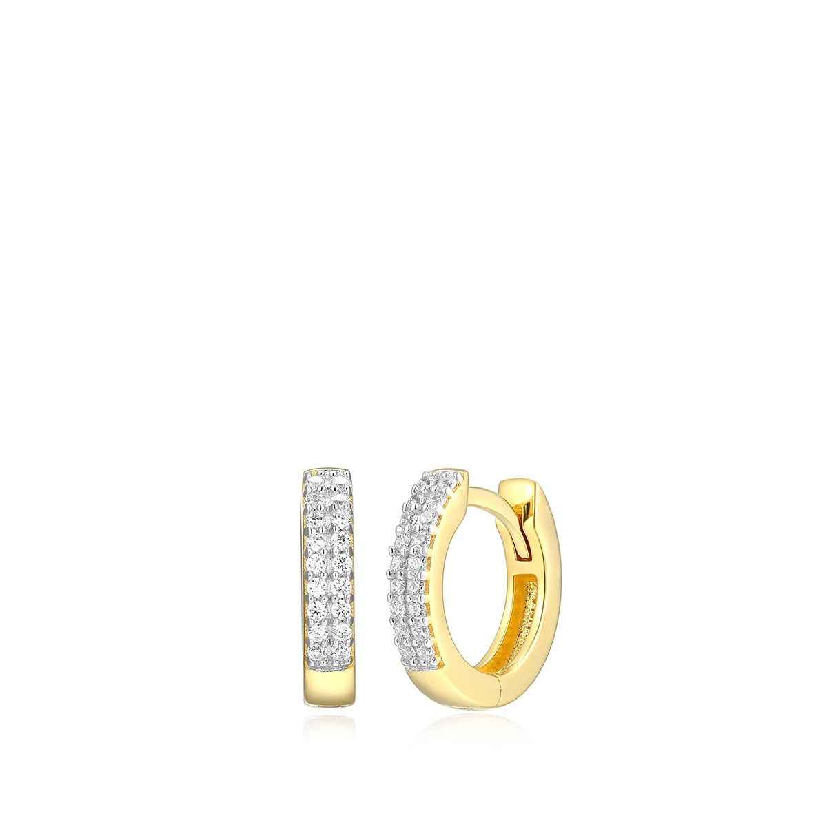 M by Monte Luna 1/5 ct. tw. Lab-Grown Diamond Huggie Hoop Earrings in 14K Yellow Gold Plated Sterling Silver