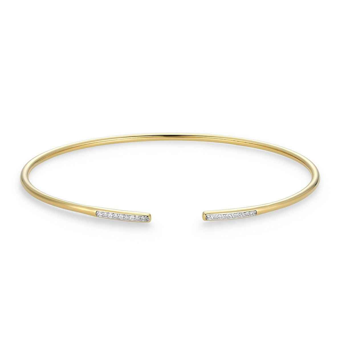 M by Monte Luna Lab-Grown Diamond Accent Open Cuff Bracelet in 14K Yellow Gold Plated Sterling Silver