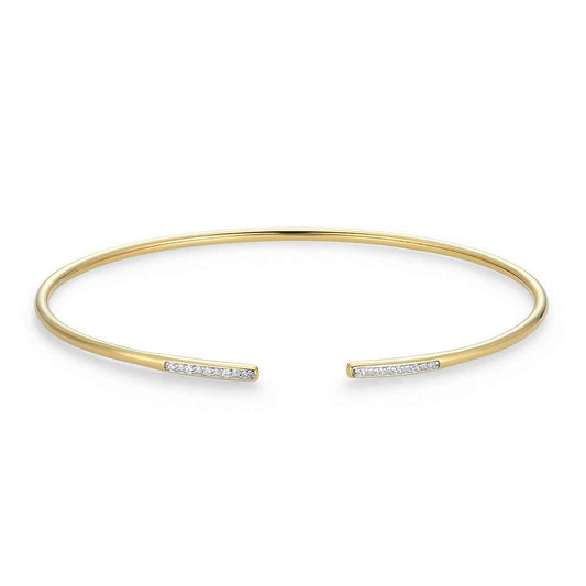 M by Monte Luna Lab-Grown Diamond Accent Open Cuff Bracelet in 14K Yellow Gold Plated Sterling Silver
