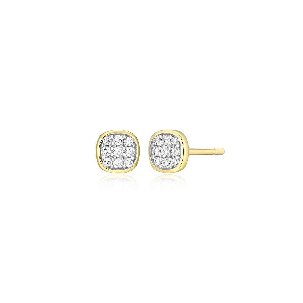 M by Monte Luna 1/10 ct. tw. Lab-Grown Diamond Pave Earrings in 14K Yellow Gold Plated Sterling Silver