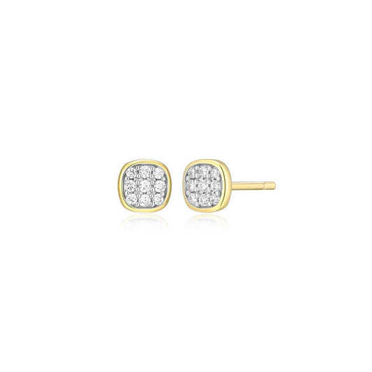 M by Monte Luna 1/10 ct. tw. Lab-Grown Diamond Pave Earrings in 14K Yellow Gold Plated Sterling Silver