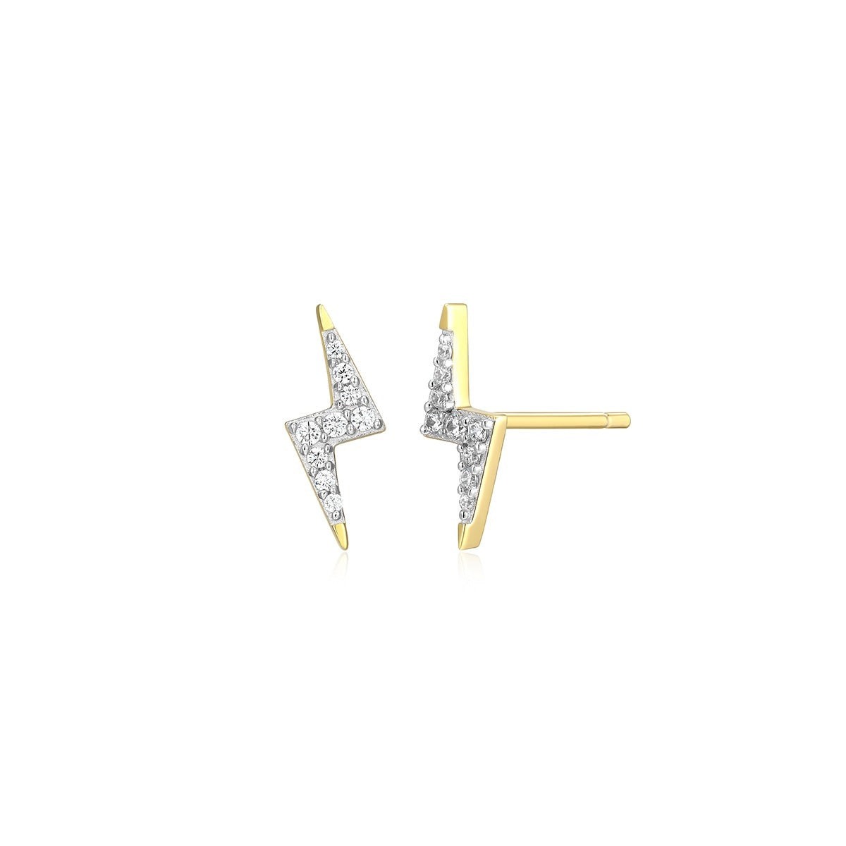 M by Monte Luna 1/10 ct. tw. Lab-Grown Diamond Lightning Earrings in 14K Yellow Gold Plated Sterling Silver