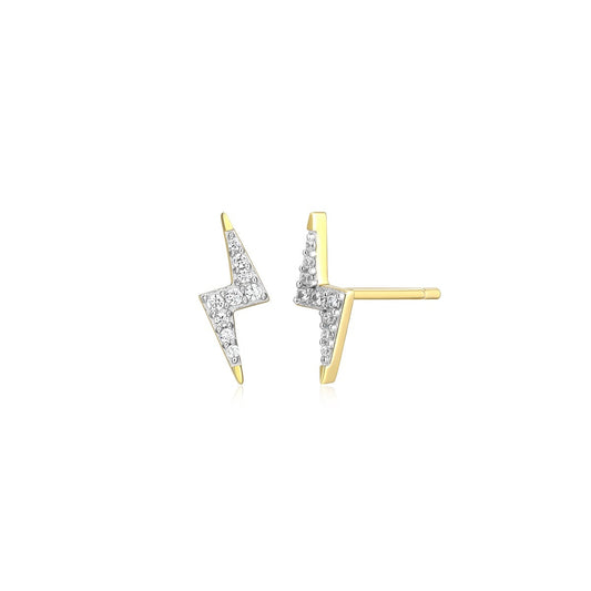 M by Monte Luna 1/10 ct. tw. Lab-Grown Diamond Lightning Earrings in 14K Yellow Gold Plated Sterling Silver