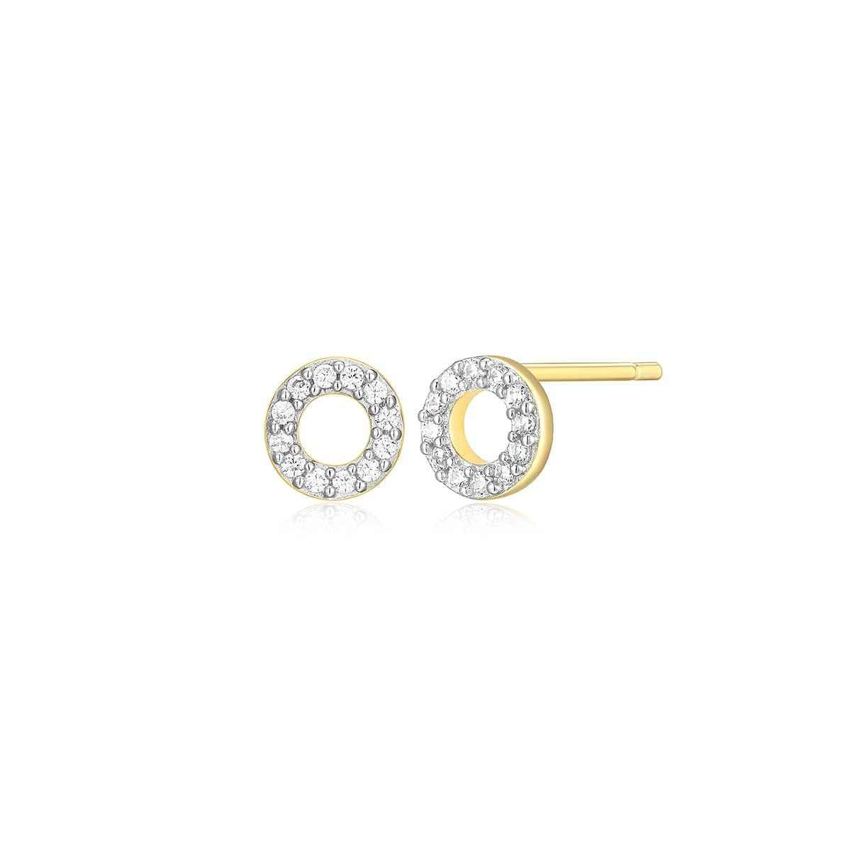 M by Monte Luna 1/10 ct. tw. Lab-Grown Diamond Open Circle Earrings in 14K Yellow Gold Plated Sterling Silver