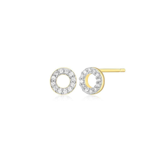 M by Monte Luna 1/10 ct. tw. Lab-Grown Diamond Open Circle Earrings in 14K Yellow Gold Plated Sterling Silver