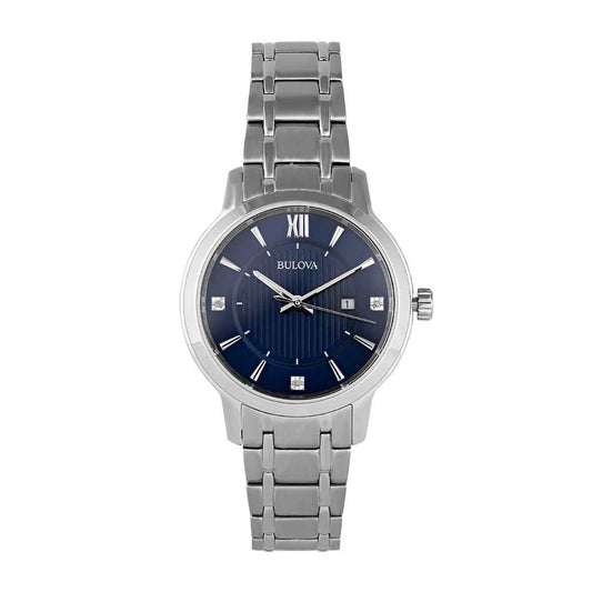 Bulova Ladies' Quartz Stainless Steel Watch with Blue Dial
