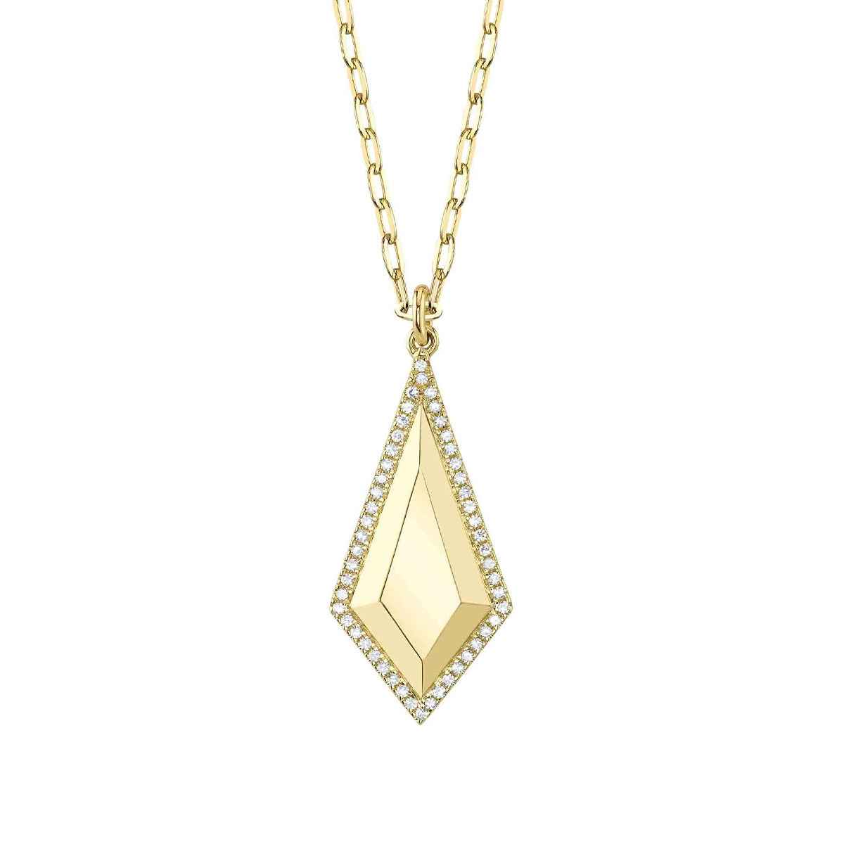Shy Creation 1/8 ct. tw. Diamond Geo Link Pendant in 14K Yellow Gold