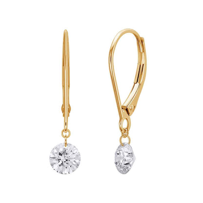 Adamante 1 ct. tw. Lab-Grown Drilled Diamond Dangle Earrings in 10K Yellow Gold