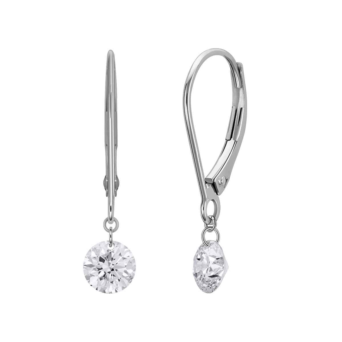 Adamante 1 ct. tw. Lab-Grown Drilled Diamond Dangle Earrings in 10K White Gold