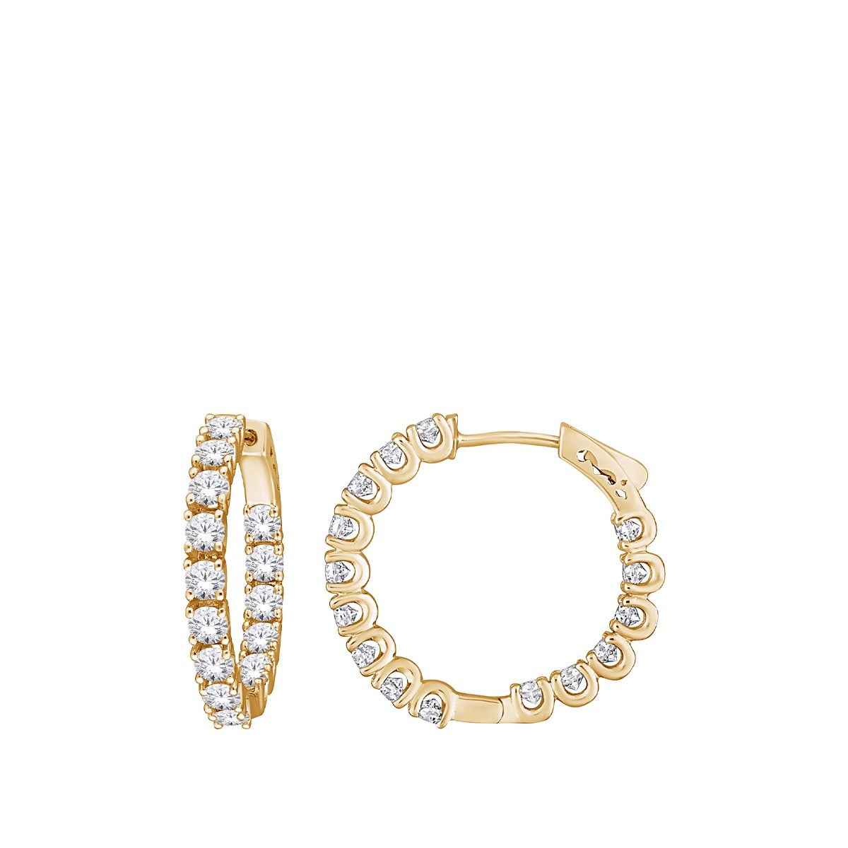 Adamante 2 ct. tw. Lab-Grown Diamond Inside Out Hoop Earrings in 10K Yellow Gold