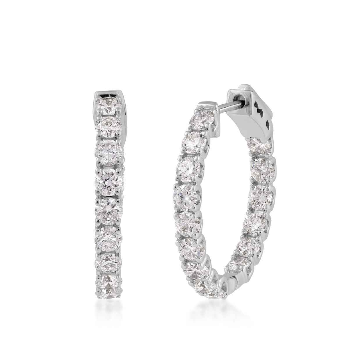 Adamante 2 ct. tw. Lab-Grown Diamond Inside Out Hoop Earrings in 10K White Gold