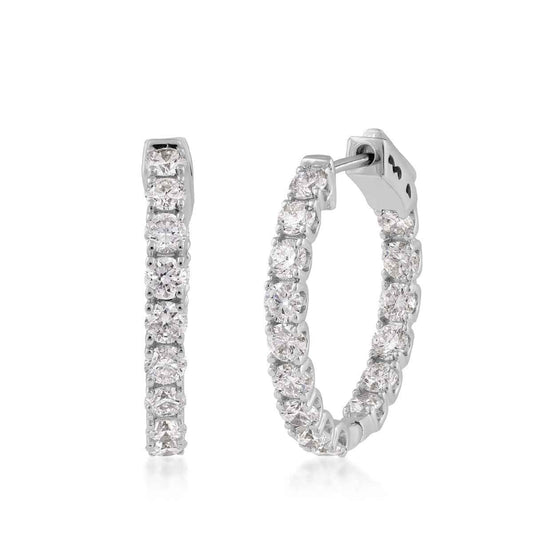 Adamante 2 ct. tw. Lab-Grown Diamond Inside Out Hoop Earrings in 10K White Gold