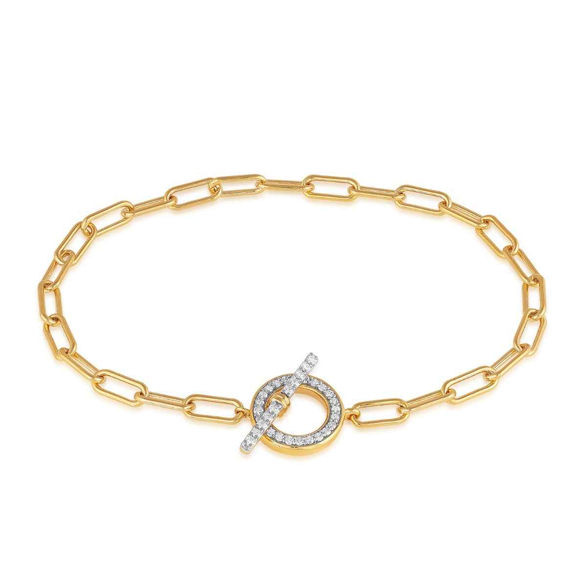 Demi-Fine 1/3 ct. tw. Lab-Grown Diamond Toggle Link Bracelet in Vermeil front view