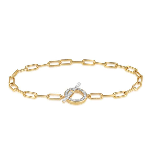Demi-Fine 1/3 ct. tw. Lab-Grown Diamond Toggle Link Bracelet in Vermeil