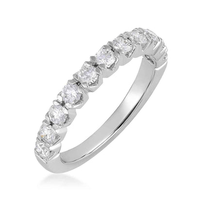 Adamante 3/4 ct. tw. Lab-Grown Round Brilliant Diamond Anniversary Ring in 14K White Gold front view (2)