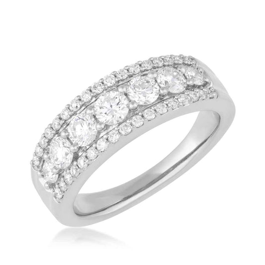 Adamante 1 ct. tw. Lab-Grown Diamond Multi-Row Anniversary Ring in 10K White Gold front view (2)