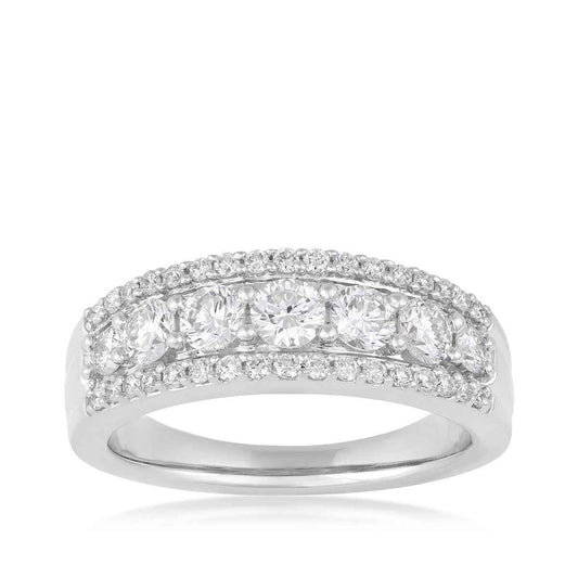 Adamante 1 ct. tw. Lab-Grown Diamond Multi-Row Anniversary Ring in 10K White Gold (2)