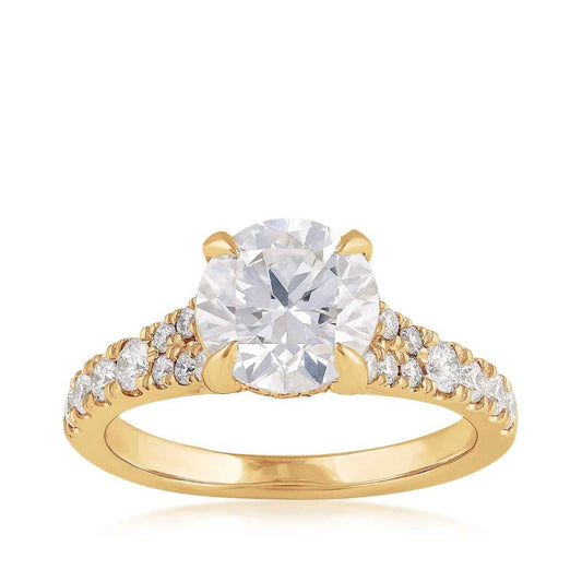 Adamante 2-5/8 ct. tw. Lab-Grown Round Brilliant Diamond Split Shank Engagement Ring in 14K Yellow Gold