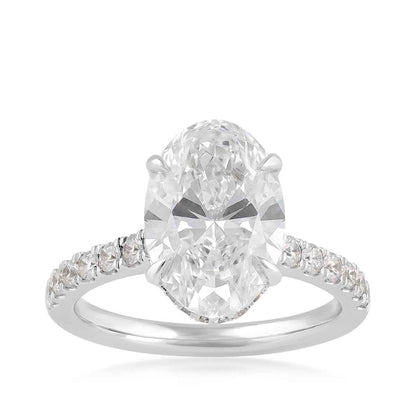Adamante 4-1/2 ct. tw. Lab-Grown Oval Diamond Hidden Halo Engagement Ring in 14K White Gold (2)