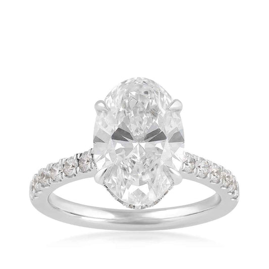 Adamante 4-1/2 ct. tw. Lab-Grown Oval Diamond Hidden Halo Engagement Ring in 14K White Gold (2)
