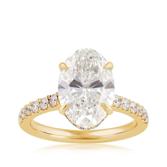 Adamante 4-1/2 ct. tw. Lab-Grown Oval Diamond Hidden Halo Engagement Ring in 14K Yellow Gold