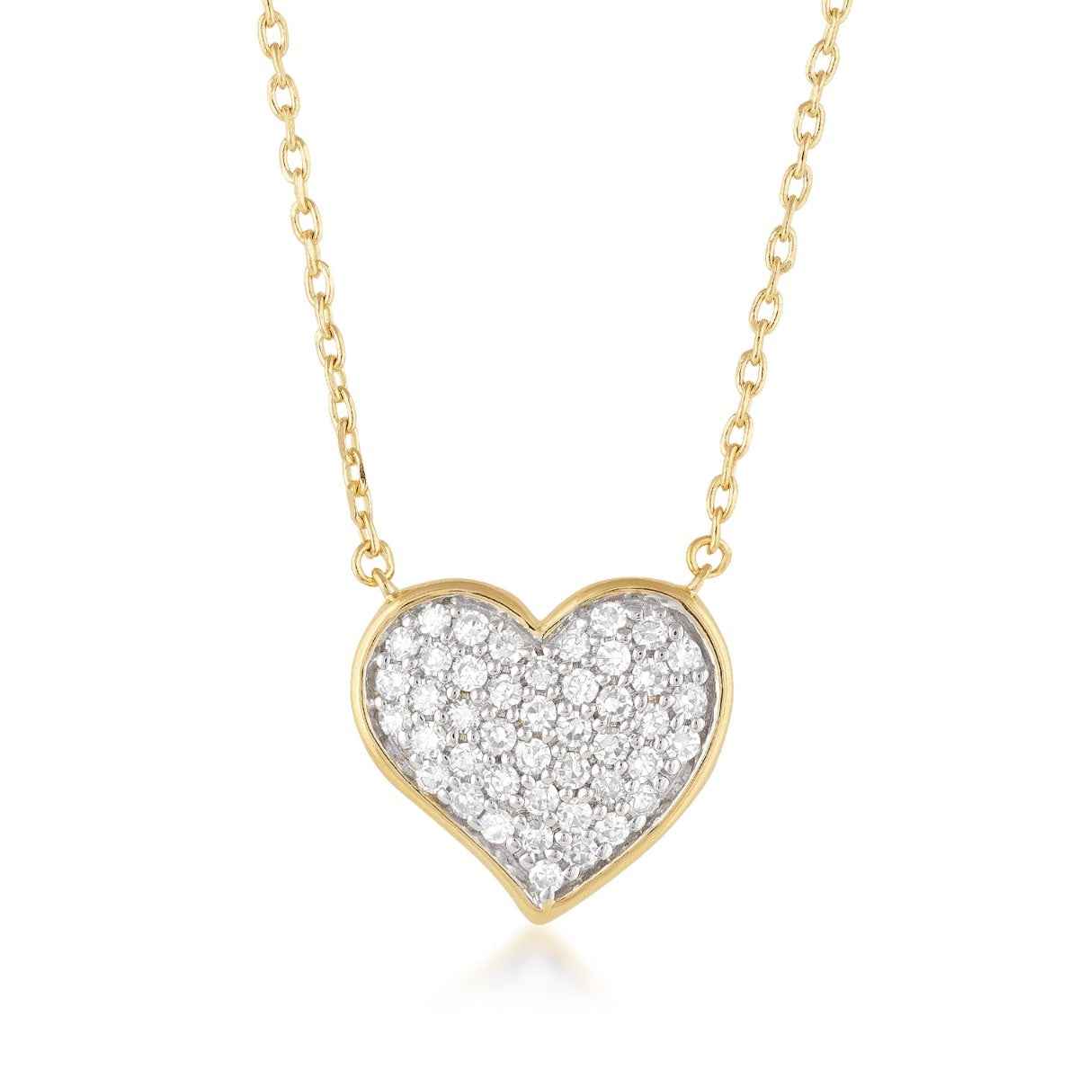 Demi Fine 1/3 ct. tw. Lab-Grown Diamond Pave Heart Necklace in Vermeil